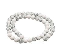 sourcing map 50pcs Natural Stone Beads 6mm White Turquoise Round Gemstone Stone Loose Beading Real Genuine Smooth Balls Bead for Jewelry Making Bracelets Necklace Earrings DIY