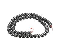 sourcing map 50pcs Natural Stone Beads 8mm Black Courage Stone Round Gemstone Stone Loose Beading Real Genuine Smooth Balls Bead for Jewelry Making Bracelets Necklace Earrings DIY