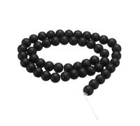sourcing map 50pcs Natural Stone Beads 8mm Black Obsidian Round Gemstone Stone Loose Beading Real Genuine Smooth Balls Bead for Jewelry Making Bracelets Necklace Earrings DIY