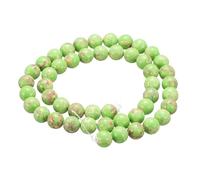 sourcing map 50pcs Natural Stone Beads 8mm Green Turquoise Round Gemstone Stone Loose Beading Real Genuine Smooth Balls Bead for Jewelry Making Bracelets Necklace Earrings DIY