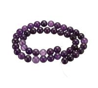 sourcing map 50pcs Natural Stone Beads 8mm Purple Crystal Round Gemstone Stone Loose Beading Real Genuine Smooth Balls Bead for Jewelry Making Bracelets Necklace Earrings DIY