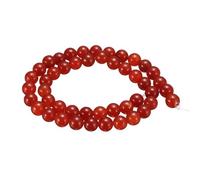 sourcing map 50pcs Natural Stone Beads 8mm Red Agate Round Gemstone Stone Loose Beading Real Genuine Smooth Balls Bead for Jewelry Making Bracelets Necklace Earrings DIY