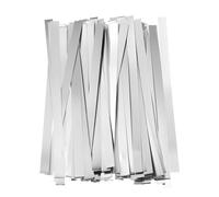 sourcing map 50pcs Nickel Strip 0.15mm x 8 x 100mm Nickel Plated Steel Strips for Lithium Battery Packs Car Nickel Tap for Cell Battery Pack Spot Welding and Soldering, Silver Tone