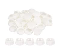 sourcing map 50pcs Nylon Plastic Hole Plugs, 1"(25mm) Round Drill Screw Hole Plugs Covers Knockout Locking Plastic Plugs Insert End Caps for Kitchen Cabinet Furniture, White