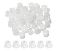 sourcing map 50pcs Nylon Plastic Hole Plugs, 2/7"(8mm) Round Drill Screw Hole Plugs Covers Knockout Locking Plastic Plugs Insert End Caps for Kitchen Cabinet Furniture, White
