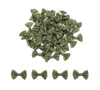 sourcing map 50pcs Olive Green Bow Ties 1.5" x 1" Mini Bowknot for Crafting Little Satin Bow Bulk for DIY Sewing Scrapbooking Wedding Gift Present Home Decoration