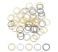 sourcing map 50Pcs Open Jump Rings, 18mm Twisted O-Ring Connectors for DIY Crafts Bracelet Necklaces Jewelry Making, Multi Color