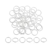 sourcing map 50Pcs Open Jump Rings, 18mm Twisted O-Ring Connectors for DIY Crafts Bracelet Necklaces Jewelry Making, Silver