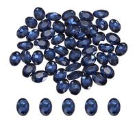 sourcing map 50Pcs Oval Pointed Back Rhinestone, 10 x 14 mm Oval Faceted Glass Rhinestone Gems Pointed Back Faceted Glass Beads for Jewelry Making DIY Crafts Shoes Crystal, Deep Blue