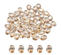 sourcing map 50Pcs Oval Pointed Back Rhinestone, 13 x 18 mm Oval Faceted Glass Rhinestone Gems Pointed Back Faceted Glass Beads for Jewelry Making DIY Crafts Shoes Crystal, Champagne