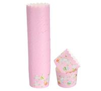 sourcing map 50Pcs Paper Baking Cups 6oz Greaseproof Disposable Bulk Cupcake Muffins Liners Cases Wrappers for Wedding Birthday Graduation, Flower Cake Pattern