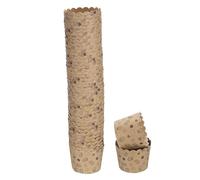 sourcing map 50Pcs Paper Baking Cups Small Brown Kraft Paper Muffins Liner Cupcake Greaseproof Disposable Bulk Wrappers for Wedding Birthday Graduation, Small Cake