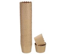 sourcing map 50Pcs Paper Baking Cups Small Brown Kraft Paper Muffins Liner Cupcake Greaseproof Disposable Bulk Wrappers for Wedding Birthday Graduation