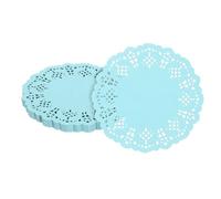 sourcing map 50pcs Paper Doilies, 3.5 Inch Lace Paper Doilies, Disposable Paper Placemats for Cakes Table Plate Crafts Party Weddings Tableware Blue