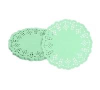 sourcing map 50pcs Paper Doilies, 4.5 Inch Lace Paper Doilies, Disposable Paper Placemats for Cakes Table Plate Crafts Party Weddings Tableware Green