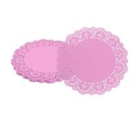 sourcing map 50pcs Paper Doilies, 6.5 Inch Lace Paper Doilies, Disposable Paper Placemats for Cakes Table Plate Crafts Party Weddings Tableware Pink