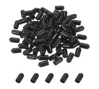 sourcing map 50pcs Pegboard Hooks Protector Rubber End Caps, Peg Board Hook Flexible Prongs End Tips Caps Rack Cover for Pegboard Dishwasher Hook, Black(31mm Long 6mm Inner Dia)