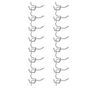 sourcing map 50pcs Pegboard Shelving Hooks 2" Stainless Steel Peg Board Display Hook Hanging Holders Wall Mount Organize Tools for Workbench Garage Kitchen Store, Silver