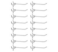 sourcing map 50pcs Pegboard Shelving Hooks 4" Stainless Steel Peg Board Display Hook Hanging Holders Wall Mount Organize Tools for Workbench Garage Kitchen Store, Silver
