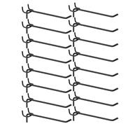 sourcing map 50pcs Pegboard Shelving Hooks 6" Stainless Steel Peg Board Display Hook Hanging Holders Wall Mount Organize Tools for Workbench Garage Kitchen Store, Black