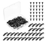 sourcing map 50Pcs Picture Frame Turn Button, Frame Backing Fasteners with 50Pcs Screws, Frame Clips Hardware for Hanging Pictures Photos Posters, Black