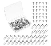 sourcing map 50Pcs Picture Frame Turn Button, Frame Backing Fasteners with 50Pcs Screws, Frame Clips Hardware for Hanging Pictures Photos Posters, Silver
