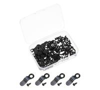 sourcing map 50Pcs Picture Frame Turn Button Length 23mm Width 7mm Photo Frame Clips for Hanging Pictures Photos Iron with 50Pcs Screws, Black