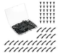 sourcing map 50Pcs Picture Hangers, Picture Frame Hook, Frame Backing Fasteners with 100 Pcs Screws for Hanging Clock Paintings Pictures, Black
