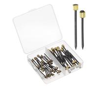 sourcing map 50Pcs Picture Hanging Nails, 2 Sizes Iron Decorative Hangers Reusable Hardware Tool for Hanging Pictures Mirrors Baskets, Gold & Black