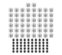 sourcing map 50pcs Pin Backs Locking Pin Locking Pin Keepers Locking Clasp Locking Pin Keeper Backs Locking Pin Backs Copper Pin (6mmx5mm, Silver Tone)