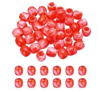 sourcing map 50pcs Plastic Beads, 11x12mm Hair Resin Beads Large Bulk for Jewelry Making Bracelets Craft Hair Decorations Beadable Pen Keychain, Red