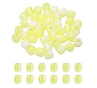 sourcing map 50pcs Plastic Beads, 11x12mm Hair Resin Beads Large Bulk for Jewelry Making Bracelets Craft Hair Decorations Beadable Pen Keychain, Yellow