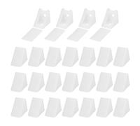 sourcing map 50pcs Plastic Corner Braces 17 x 20 x 20mm L-Shape 90 Degree Right Angle Brackets Corner Braces with Cover & Screws for Furniture Support Chairs Wood Shelf Cabinets Box, White
