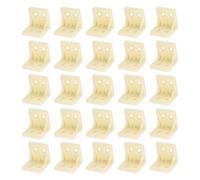 sourcing map 50pcs Plastic Corner Braces 28 x 27 x 27mm L-Shape 90 Degree Right Angle Brackets Corner Braces with Screws for Furniture Support Chairs Wood Shelf Cabinets Box, Yellow