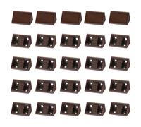 sourcing map 50pcs Plastic Corner Braces 42 x 20 x 20mm L-Shape 90 Degree Right Angle Brackets Corner Braces with Cover & Screws for Furniture Support Chairs Wood Shelf Cabinets Box, Dark Brown