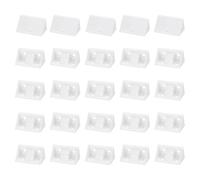 sourcing map 50pcs Plastic Corner Braces 42 x 20 x 20mm L-Shape 90 Degree Right Angle Brackets Corner Braces with Cover Screws for Furniture Support Chairs Wood Shelf Cabinets Box, Milky White