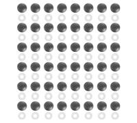 sourcing map 50Pcs Plastic Decorative Caps, 12mm Mirror Nails Decorative Cover with 8mm Hole Washer Snap-in Caps Screw Covers for Furniture Cabinet Mirror, Dark Gray