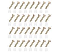 sourcing map 50Pcs Plastic Hinge Dowel Inserts, M4 x 10mm Furniture Pre-Inserted Nuts with Threaded Opening with Metric Machine Screws for Kitchen Cabinet Door Hinges, White