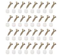sourcing map 50Pcs Plastic Hinge Dowel Inserts, M4 x 8mm Furniture Pre-Inserted Nuts with Self-Tapping Screws for Kitchen Cabinet Door Hinges, White
