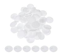 sourcing map 50Pcs Plastic Hole Plugs, 1-2/5"(35mm) Flush Type Panel Round Screw Caps Cover Fastener Knockout Locking Plugs for Furniture Insert End Caps Panels, White