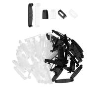 sourcing map 50Pcs Plastic Keychain Clips, Clear Acrylic Snap Connectors Tabs Card Holder Rings for Keys Rings Office Credit Card Crafts Jewelry Making Bulk, Black/Transparent