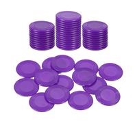 sourcing map 50Pcs Plastic Poker Chips, 22mm Mini Bingo Chips Learning Counters Counting Counters Disks Markers Opaque Game Tokens for Game Play Math Counting, Purple, Pattern