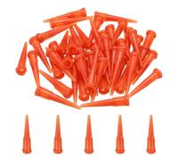 sourcing map 50Pcs Plastic Tapered Pinhead, 15 Gauge TT Adhesive Dispensing Needle Tip 1.55mm Glue Applicator Blunt Tips for Industrial Oil or Glue Applicator, Transparent Amber