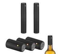 sourcing map 50Pcs PVC Heat Shrink Capsules, 30mm x 60mm Wine Bottle Capsules Shrink Wrap Sleeves Bottle Corks Caps with Tear Tab for Wine Making Cellars and Home Kitchen, Black Grape/Black