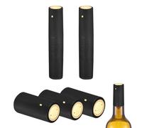 sourcing map 50Pcs PVC Heat Shrink Capsules, 30mm x 60mm Wine Bottle Capsules Shrink Wrap Sleeves Bottle Corks Caps with Tear Tab for Wine Making Cellars and Home Kitchen, Gold/Black