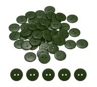 sourcing map 50pcs Resin Sewing Button, 20mm (5/8-inch) 2 Holes Round Craft Decorative Buttons for Coat Clothes Holiday Decoration, Dark Green
