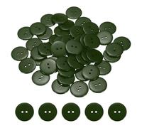 sourcing map 50pcs Resin Sewing Button,30mm (1-3/16") 2 Holes Round Buttons | Dark Green Decorative Craft for Coat Clothes Holiday Decoration