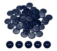 sourcing map 50pcs Resin Sewing Button,30mm (1-3/16") 2 Holes Round Buttons | Navy Blue Decorative Craft for Coat Clothes Holiday Decoration