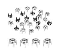 sourcing map 50pcs Rhinestone Stud Refills 0.2"(5mm) Flat Bottom Rhinestone Claw Beads Nailhead, Rivets Metal Spikes Rivet Decorative for DIY Making Clothing Shoes Belt, Gray Black