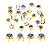 sourcing map 50pcs Rhinestone Stud Refills 0.24"(6mm) Flat Bottom Rhinestone Claw Beads Nailhead, Rivets Metal Spikes Rivet Decorative for DIY Making Clothing Shoes Belt, Gold Dark Blue